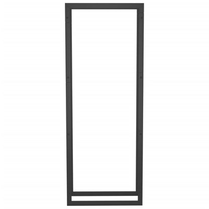 Portalegna Nero Opaco 50x28x132 cm in Acciaio