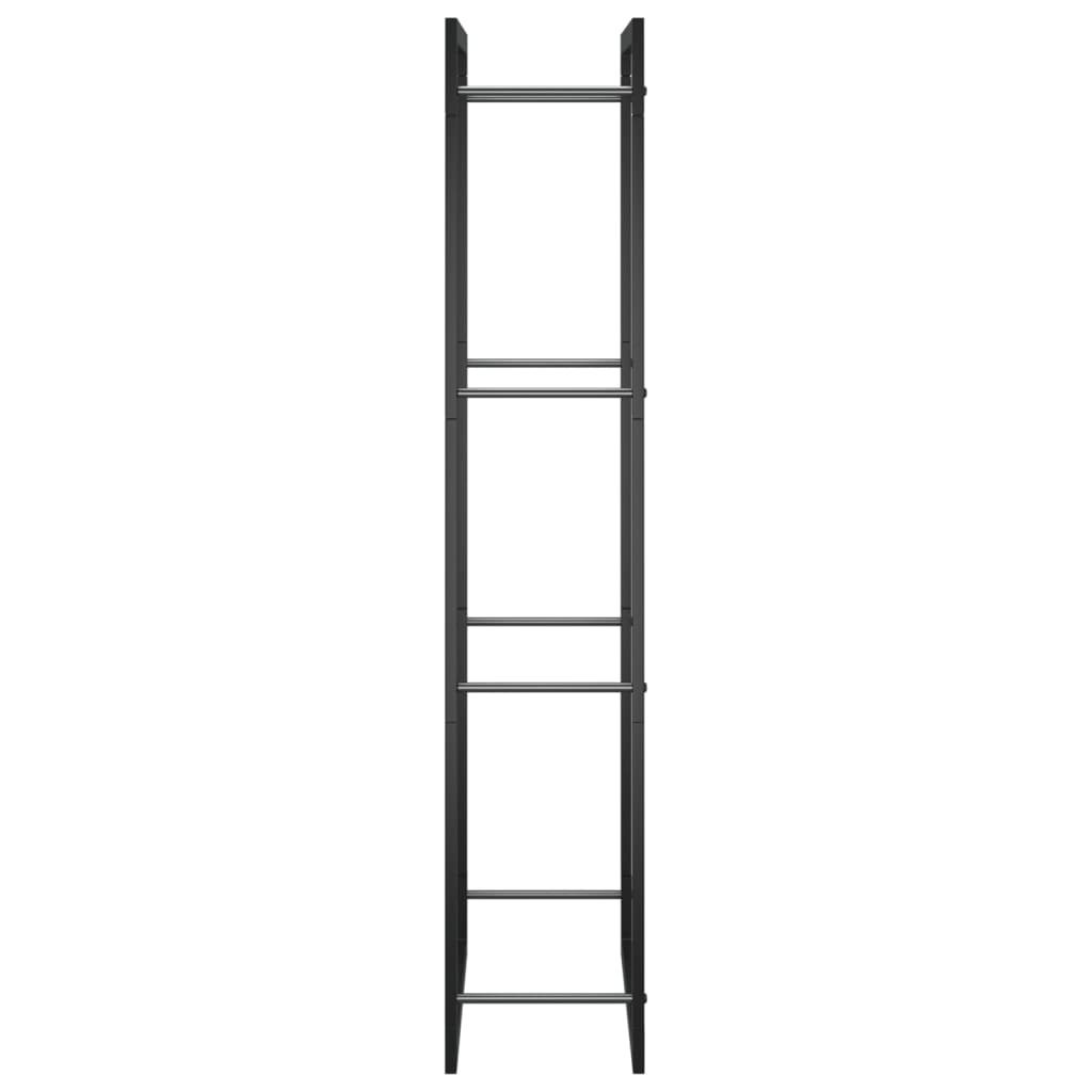 Portalegna Nero Opaco 50x28x132 cm in Acciaio