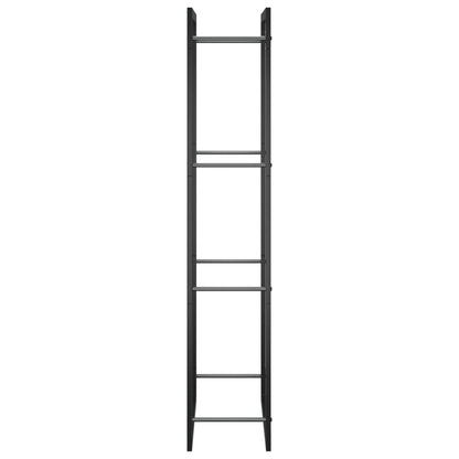 Portalegna Nero Opaco 50x28x132 cm in Acciaio