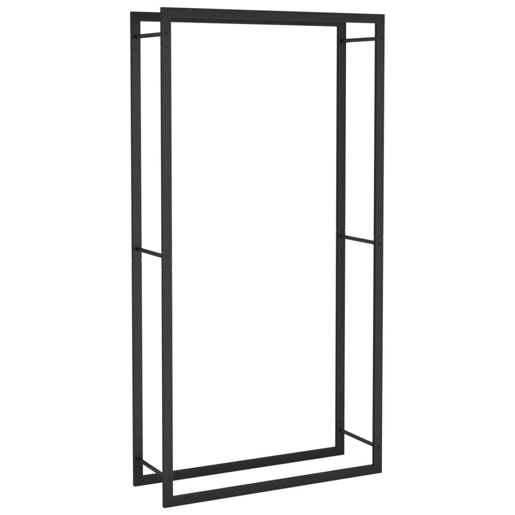 Portalegna Nero Opaco 80x28x154 cm in Acciaio