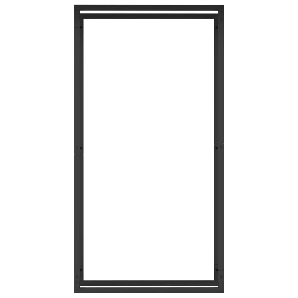 Portalegna Nero Opaco 80x28x154 cm in Acciaio