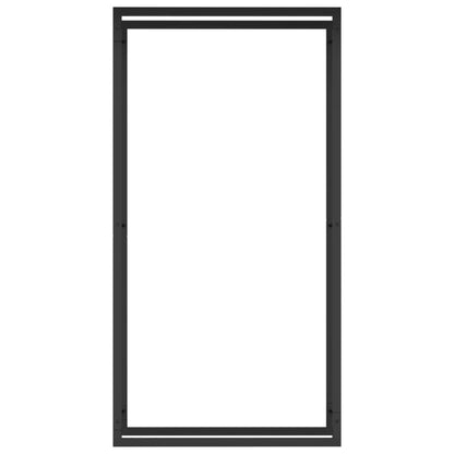 Portalegna Nero Opaco 80x28x154 cm in Acciaio