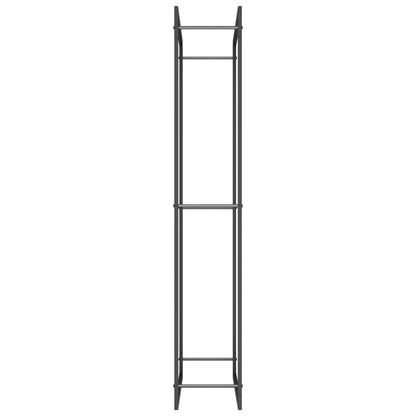 Portalegna Nero Opaco 80x28x154 cm in Acciaio