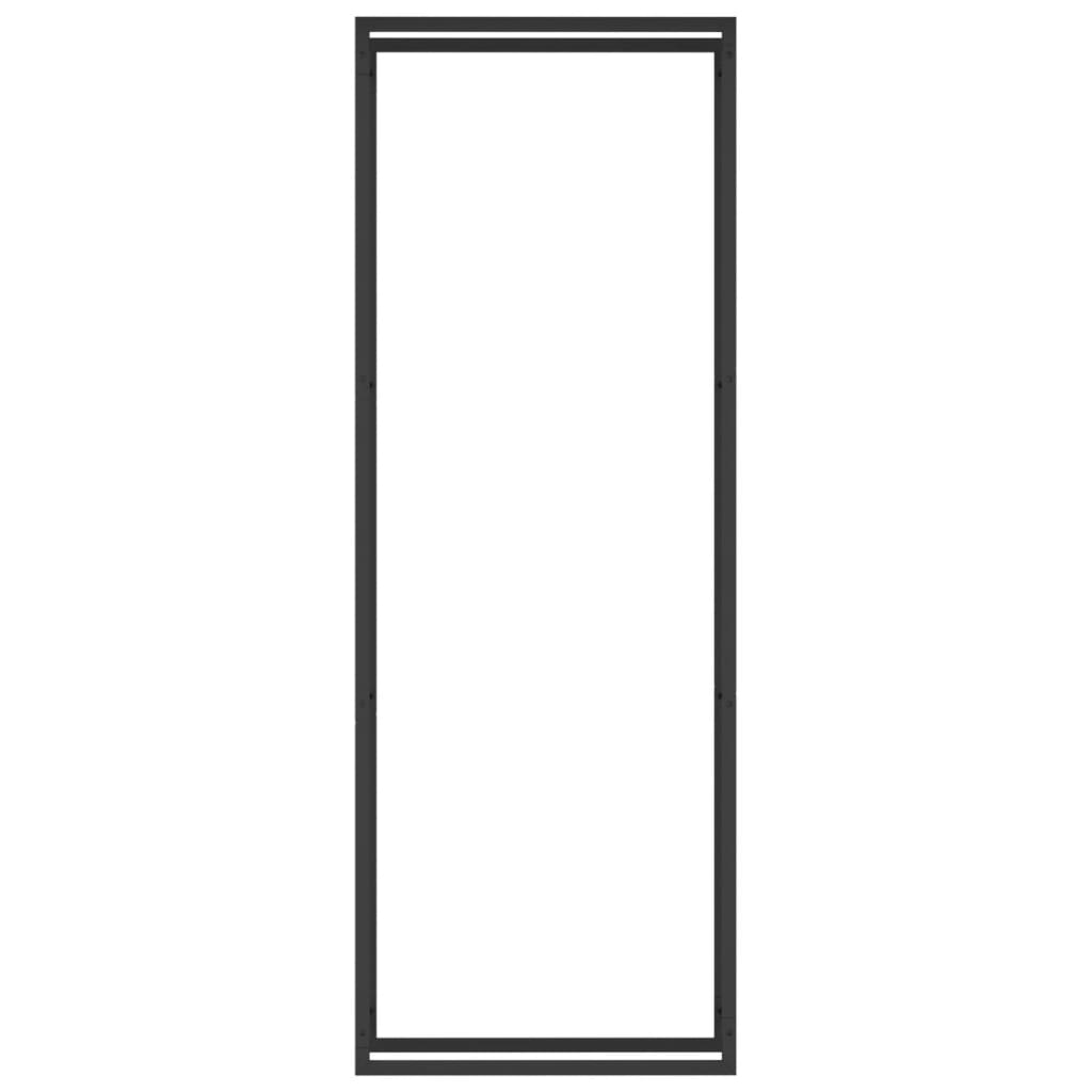 Portalegna Nero Opaco 80x28x222 cm in Acciaio