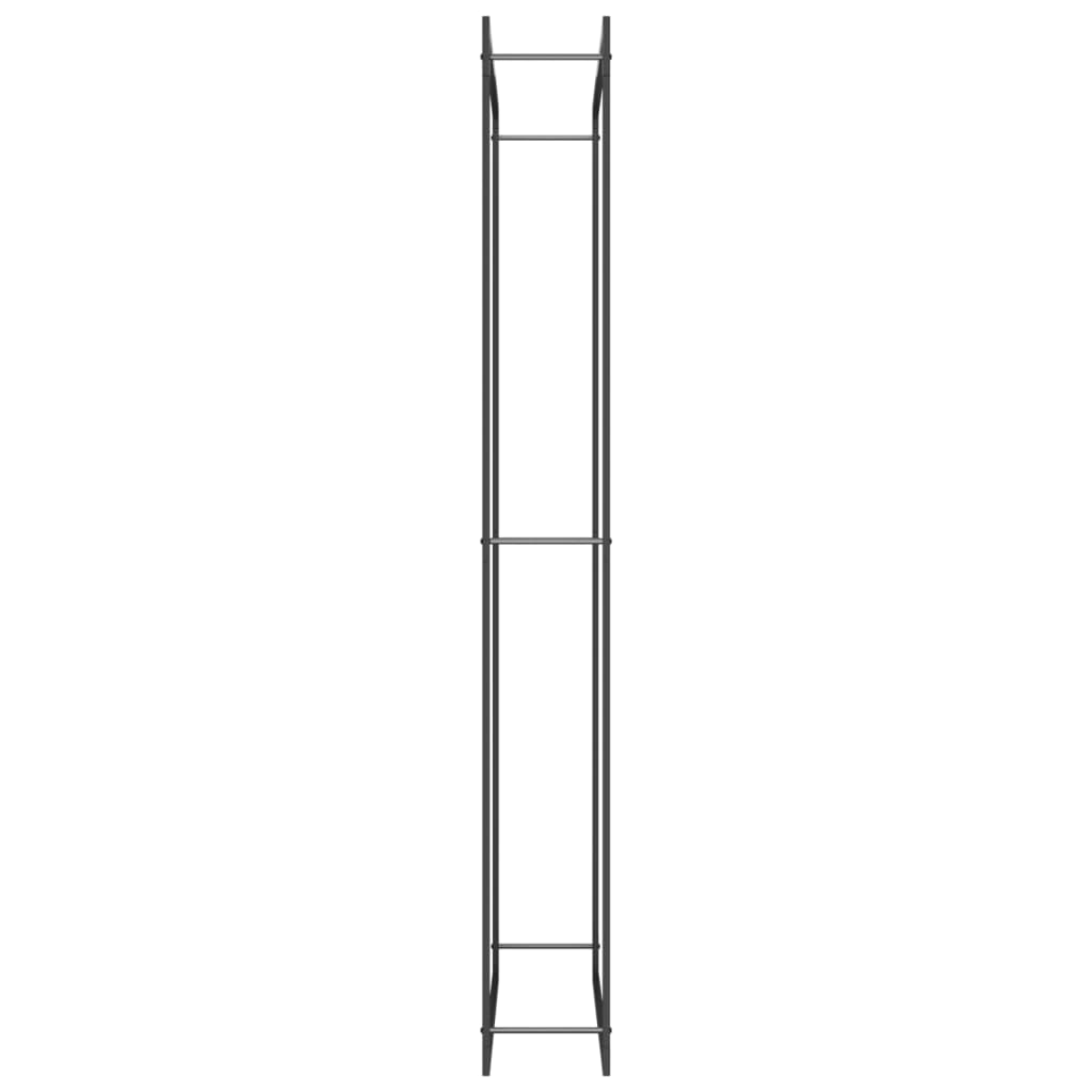 Portalegna Nero Opaco 110x28x214 cm in Acciaio