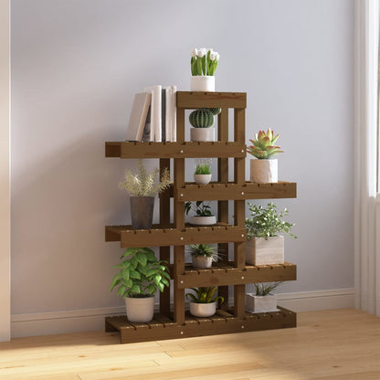 Supporto per Piante Ambra 85x25x109,5 cm Legno Massello di Pino
