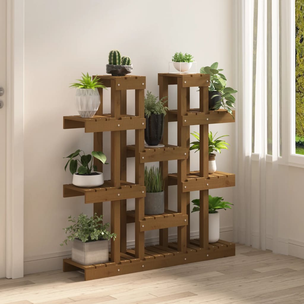 Supporto Piante Ambra 104,5x25x109,5 cm Legno Massello di Pino