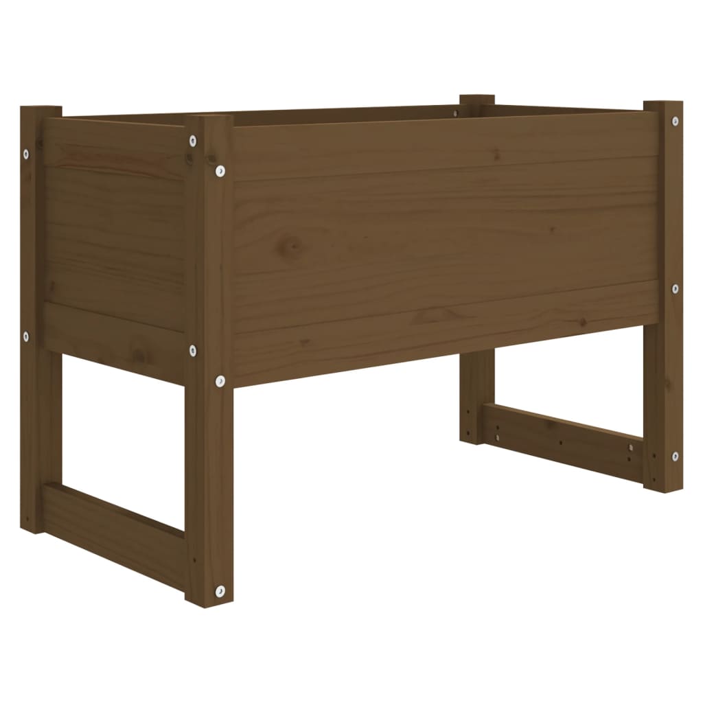 Fioriera Marrone Ambra 78x40x52 cm in Legno Massello di Pino