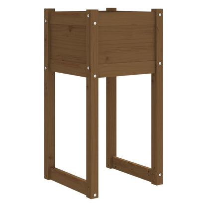 Fioriera Marrone Ambra 40x40x81 cm in Legno Massello di Pino