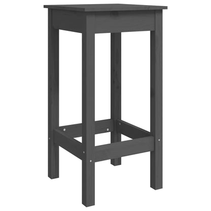 Sedie da Bar 2 pz Grigie 40x40x78 cm in Legno Massello di Pino