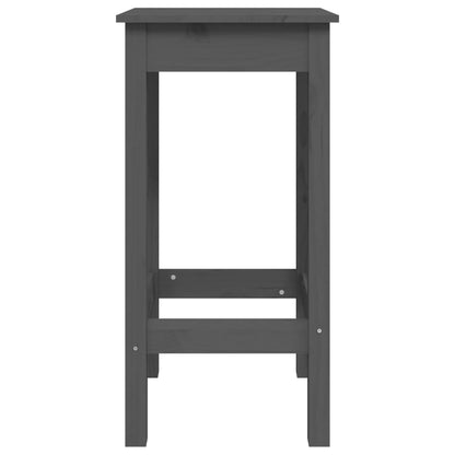 Sedie da Bar 2 pz Grigie 40x40x78 cm in Legno Massello di Pino