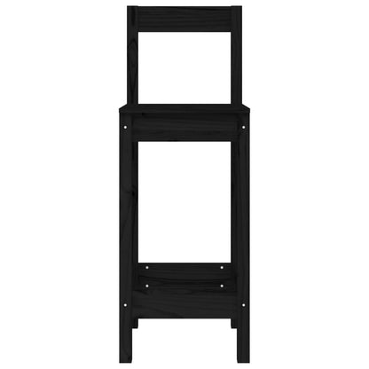 Sedie da Bar 2 pz Nere 40x41,5x112 cm Legno Massello di Pino