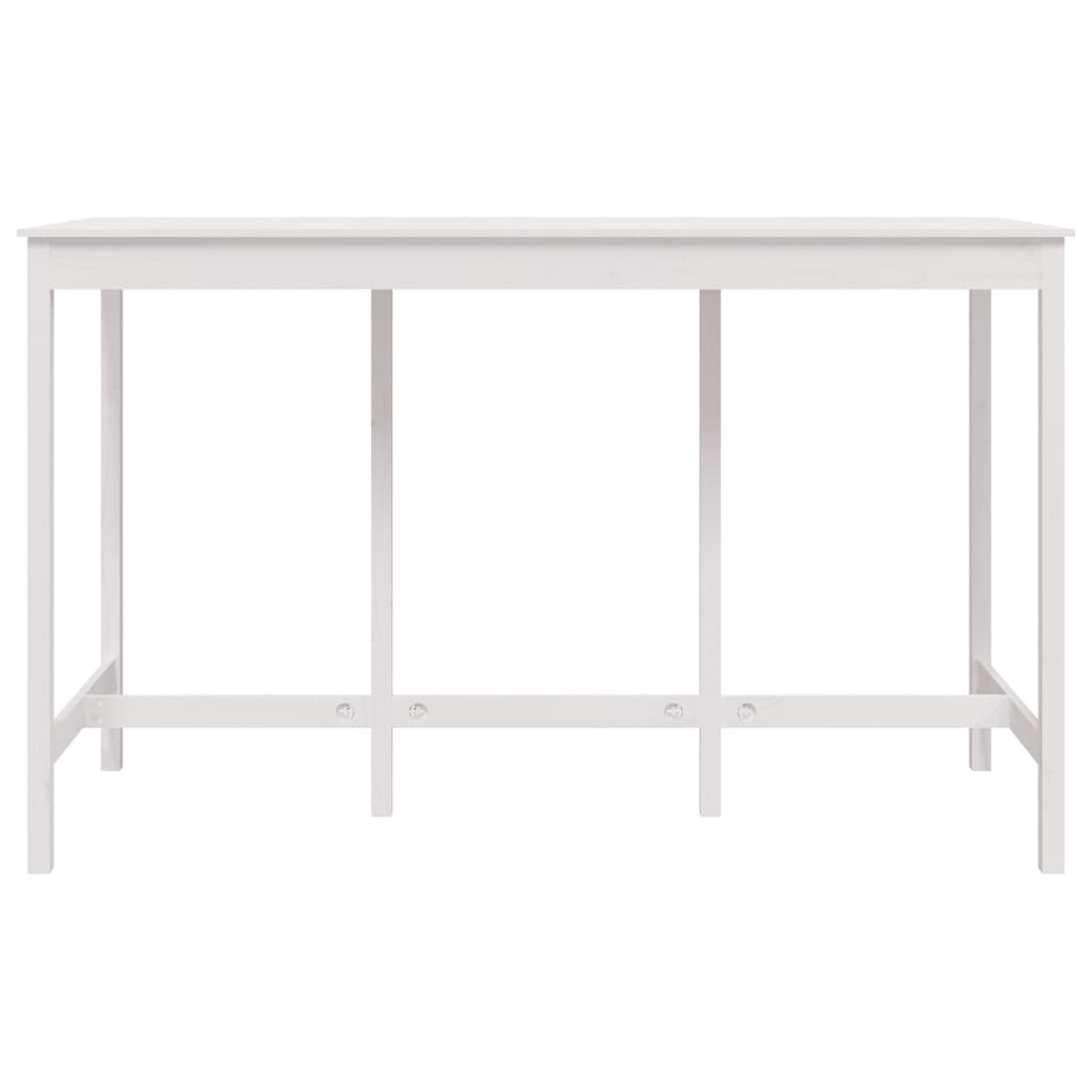 Tavolo da Bar Bianco 180x80x110 cm in Legno Massello di Pino