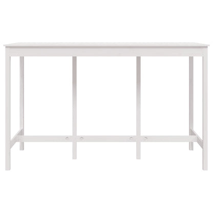 Tavolo da Bar Bianco 180x80x110 cm in Legno Massello di Pino