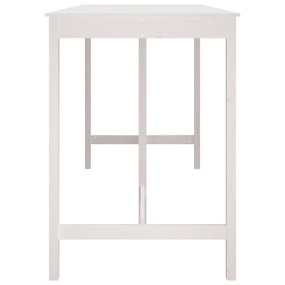 Tavolo da Bar Bianco 180x80x110 cm in Legno Massello di Pino