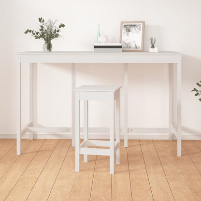 Tavolo da Bar Bianco 180x80x110 cm in Legno Massello di Pino