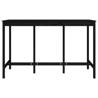 Tavolo da Bar Nero 180x80x110 cm in Legno Massello di Pino