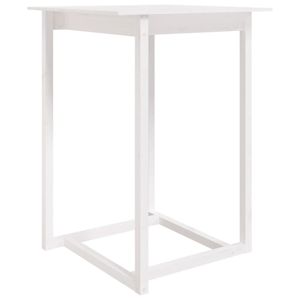 Tavolo da Bar Bianco 80x80x110 cm in Legno Massello di Pino