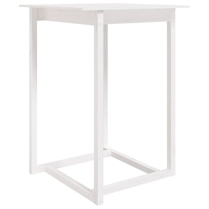 Tavolo da Bar Bianco 80x80x110 cm in Legno Massello di Pino
