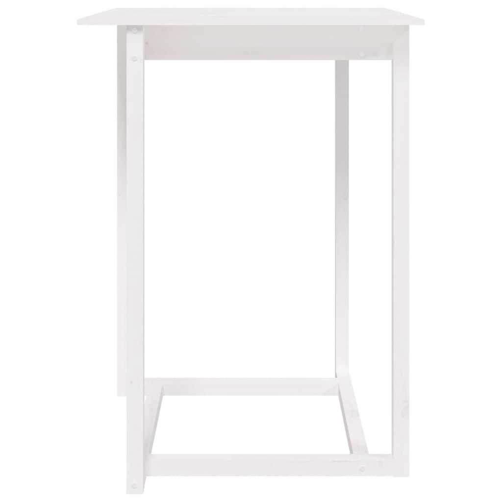 Tavolo da Bar Bianco 80x80x110 cm in Legno Massello di Pino