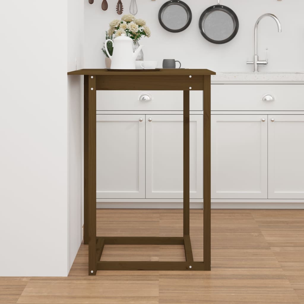Tavolo da Bar Ambra 80x80x110 cm in Legno Massello di Pino