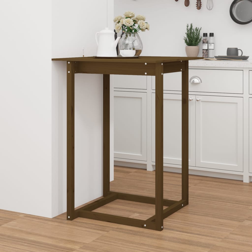 Tavolo da Bar Ambra 80x80x110 cm in Legno Massello di Pino