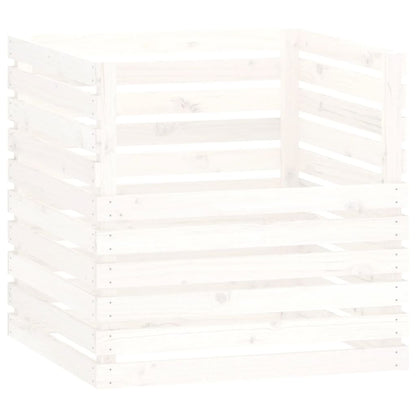 Compostiera Bianca 80x80x78 cm in Legno Massello di Pino