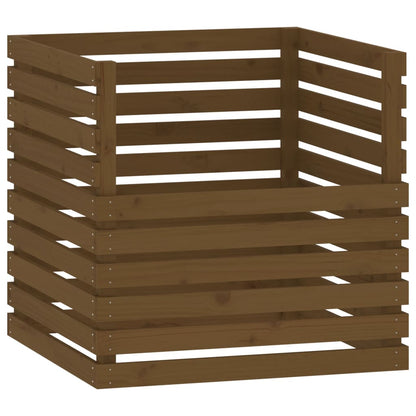 Compostiera Marrone Ambra 80x80x78 cm in Legno Massello di Pino
