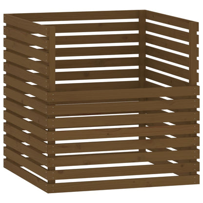 Compostiera Marrone Ambra 100x100x102 cm Legno Massello di Pino