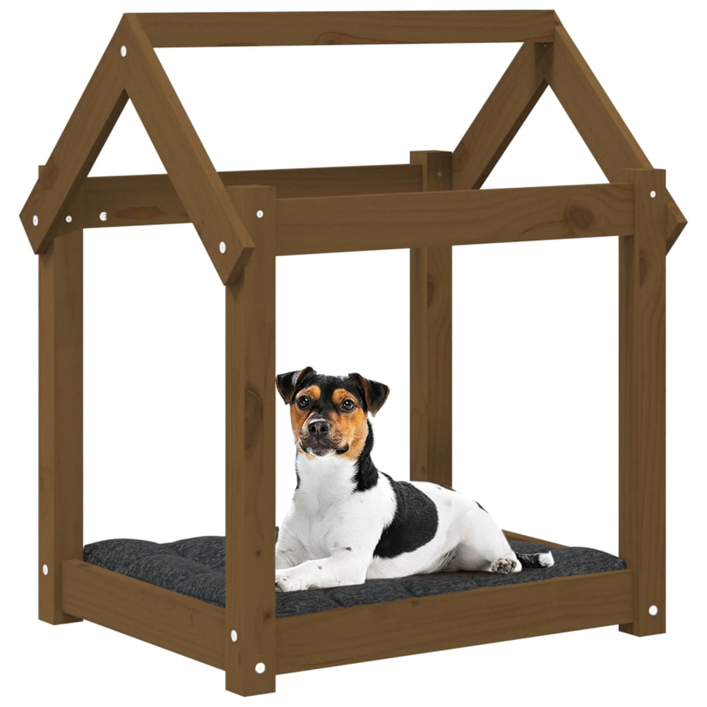 Cuccia per Cani Ambra 61x50x70 cm in Legno Massello di Pino