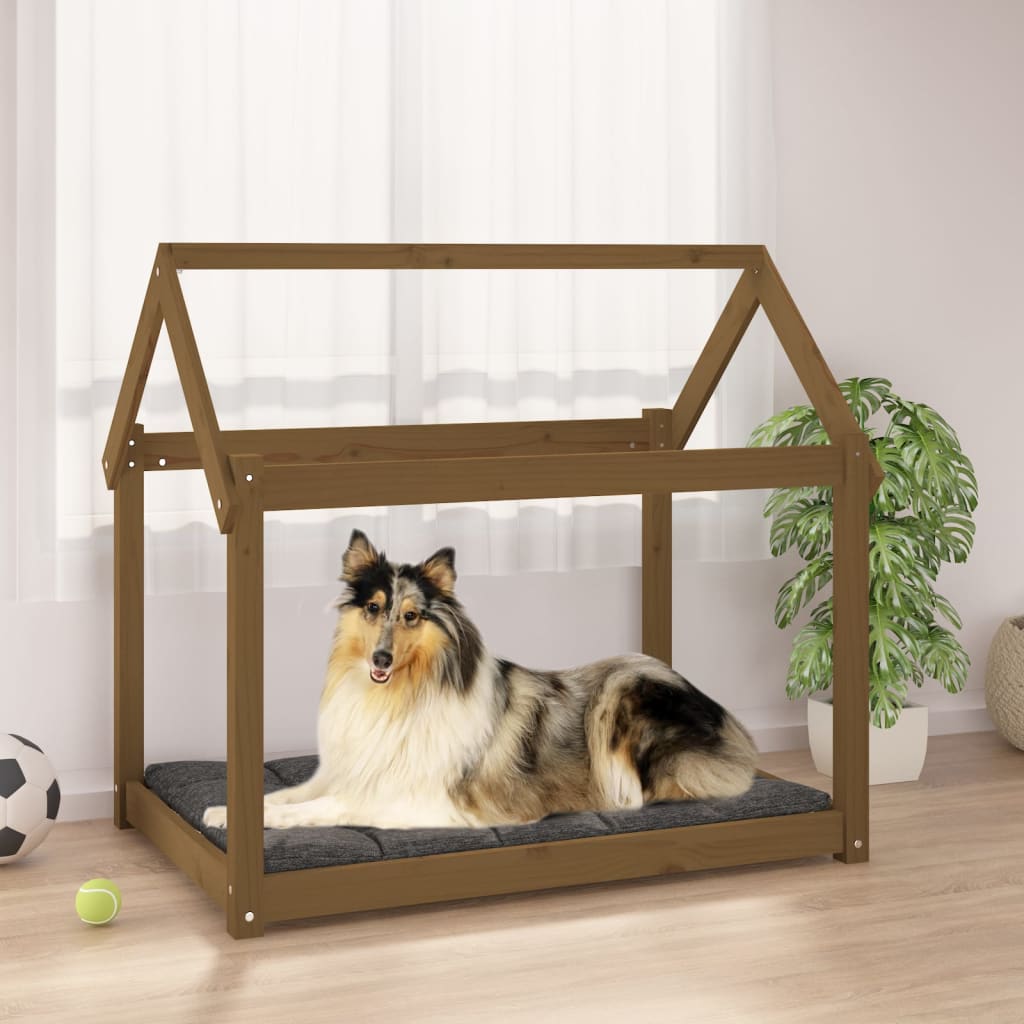 Cuccia per Cani Ambra 101x70x90 cm in Legno Massello di Pino
