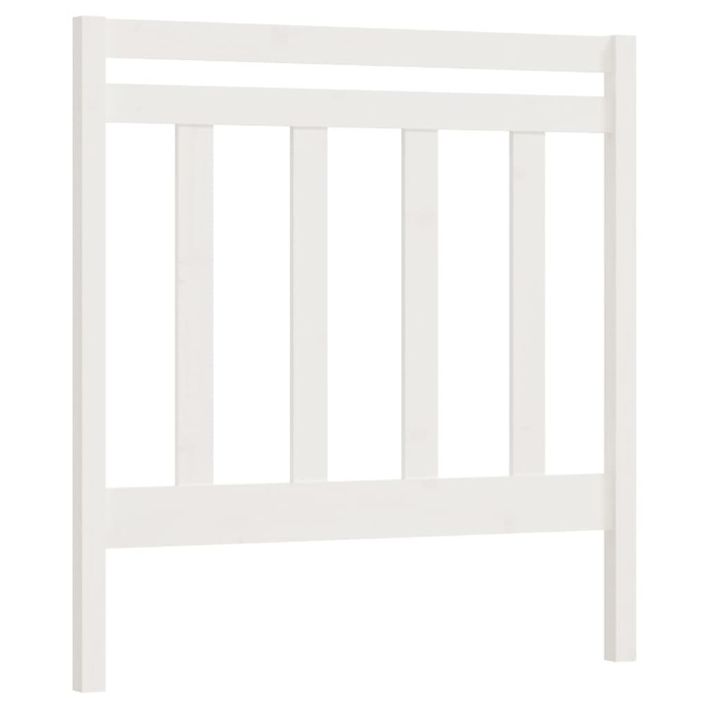 Testiera per Letto Bianca 95x4x100 cm in Legno Massello di Pino