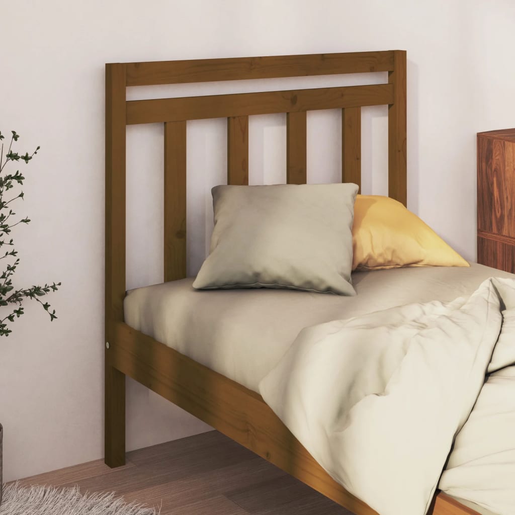 Testiera per Letto Ambra 95x4x100 cm in Legno Massello di Pino