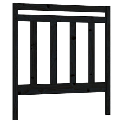 Testiera per Letto Nera 95x4x100 cm in Legno Massello di Pino