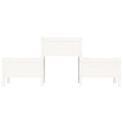 Fioriera Bianca 178,5x44x75 cm in Legno Massello di Pino