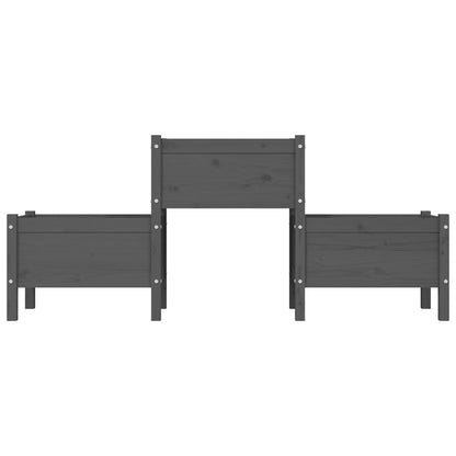 Fioriera Grigia 178,5x44x75 cm in Legno Massello di Pino