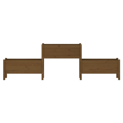 Fioriera Marrone Ambra 245,5x44x75 cm in Legno Massello di Pino