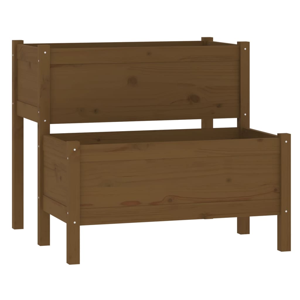 Fioriera Marrone Ambra 84,5x84x75 cm in Legno Massello di Pino