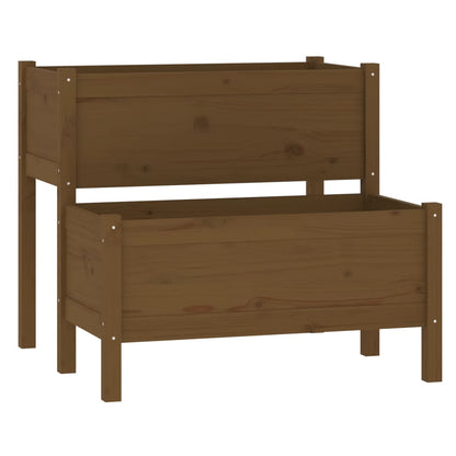 Fioriera Marrone Ambra 84,5x84x75 cm in Legno Massello di Pino