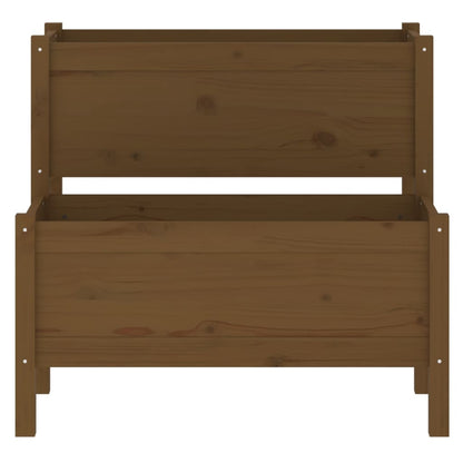 Fioriera Marrone Ambra 84,5x84x75 cm in Legno Massello di Pino