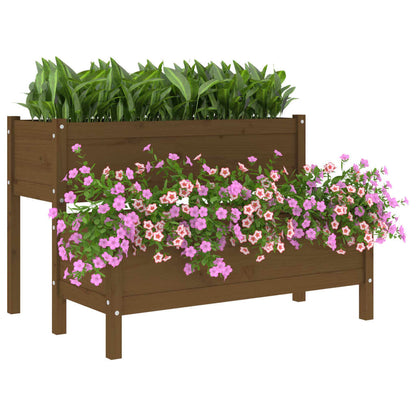 Fioriera Marrone Ambra 110x84x75 cm in Legno Massello di Pino