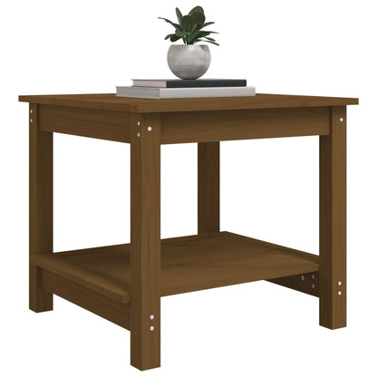 Tavolino da Salotto Ambra 50x50x45 cm in Legno Massello di Pino