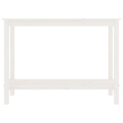 Tavolo Consolle Bianco 110x40x80 cm in Legno Massello di Pino