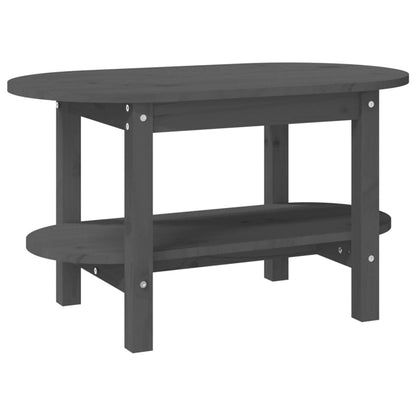 Tavolino da Salotto Grigio 80x45x45cm in Legno Massello di Pino