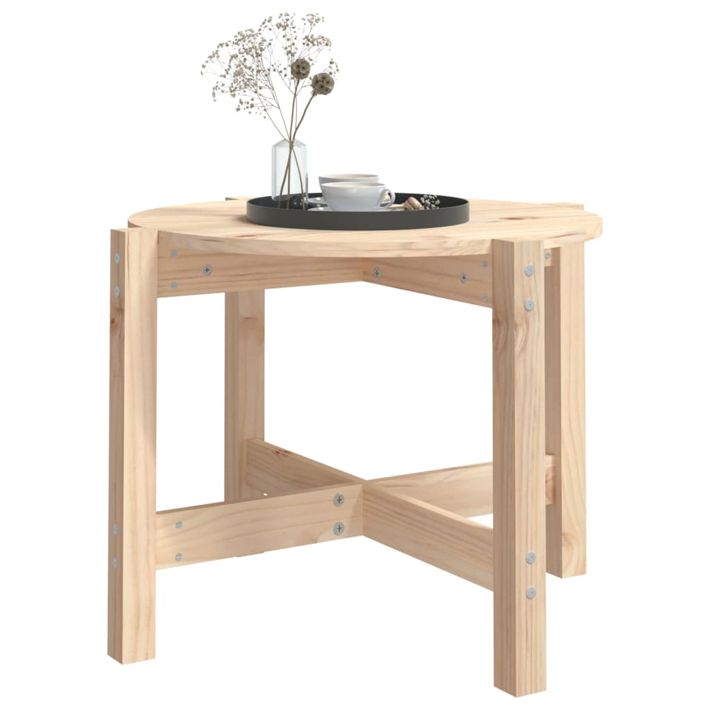 Tavolino da Salotto ÃƒËœ 62,5x45 cm in Legno Massello di Pino