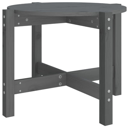 Tavolino da Salotto Grigio Ã˜ 62,5x45 cm Legno Massello di Pino