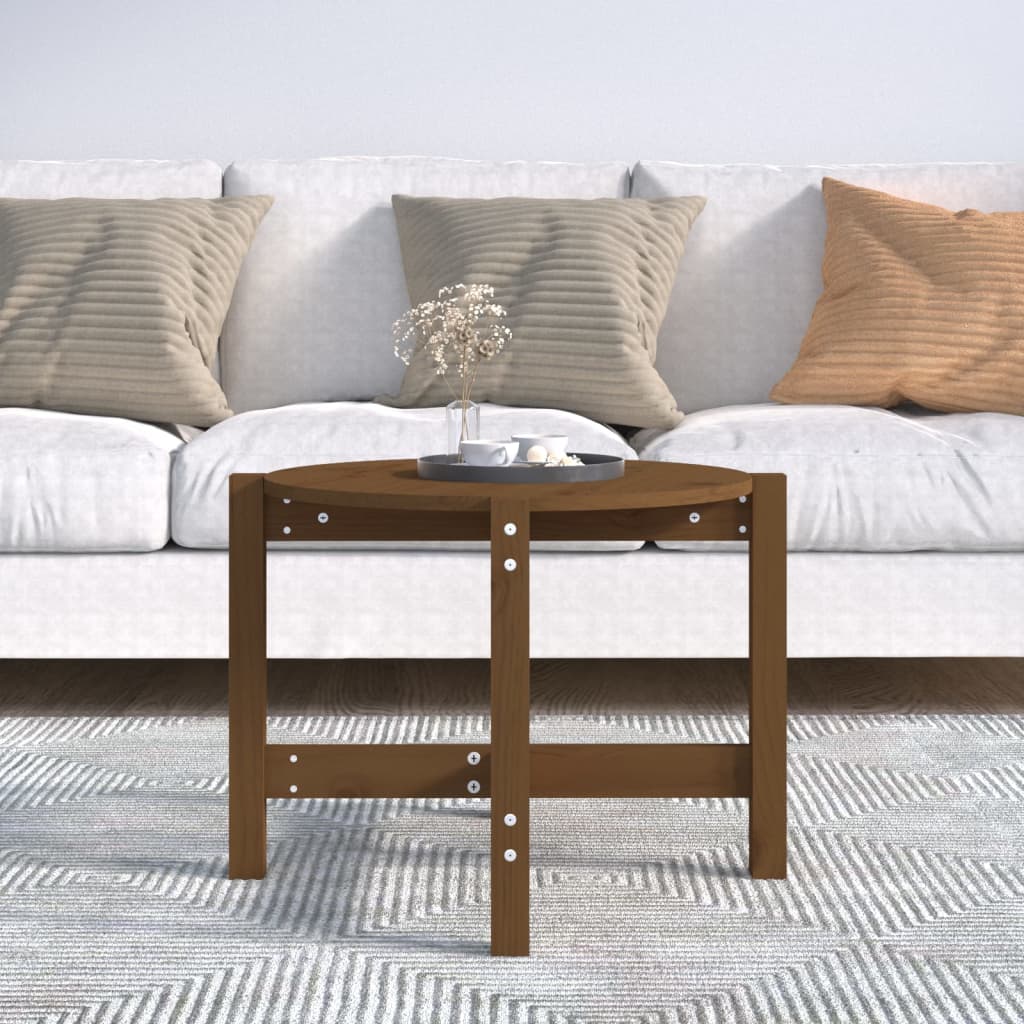 Tavolino da Salotto Ambra Ã˜ 62,5x45cm in Legno Massello di Pino
