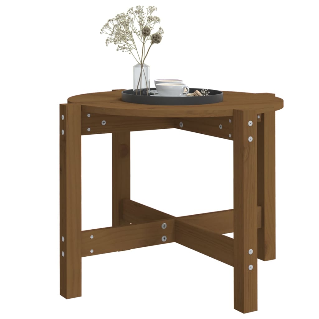 Tavolino da Salotto Ambra Ã˜ 62,5x45cm in Legno Massello di Pino
