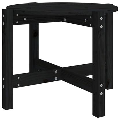 Tavolino da Salotto Nero Ã˜ 62,5x45 cm in Legno Massello di Pino