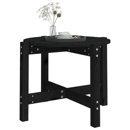 Tavolino da Salotto Nero Ã˜ 62,5x45 cm in Legno Massello di Pino